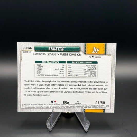 Athletics (Canvas 1/50) - 2026 Topps #304