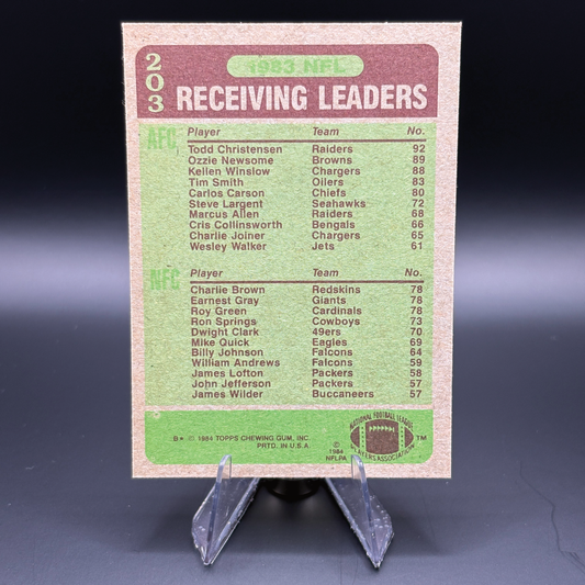 Receiving Leaders - 1984 Topps #203