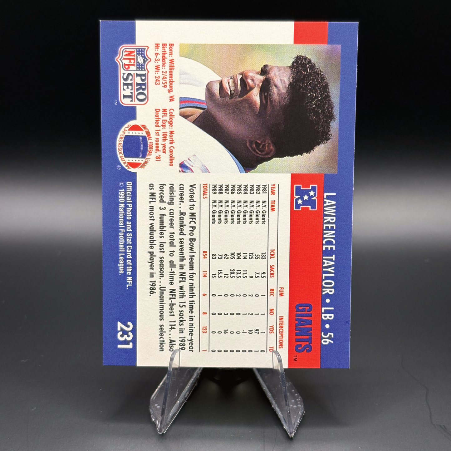 Lawrence Taylor (HOF) - 1990 Pro Set #231