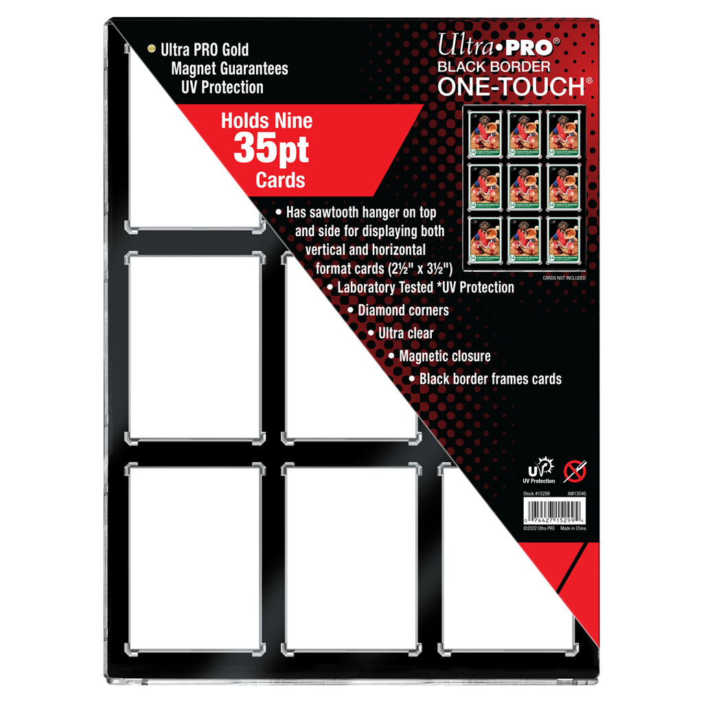 35PT 9-Card Black Border UV ONE-TOUCH® Magnetic Holder