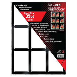 35PT 9-Card Black Border UV ONE-TOUCH® Magnetic Holder