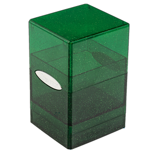 Glitter Satin Tower Deck Box - Green
