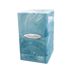 Marble SATIN® Tower DECK BOX® - Light Blue / White