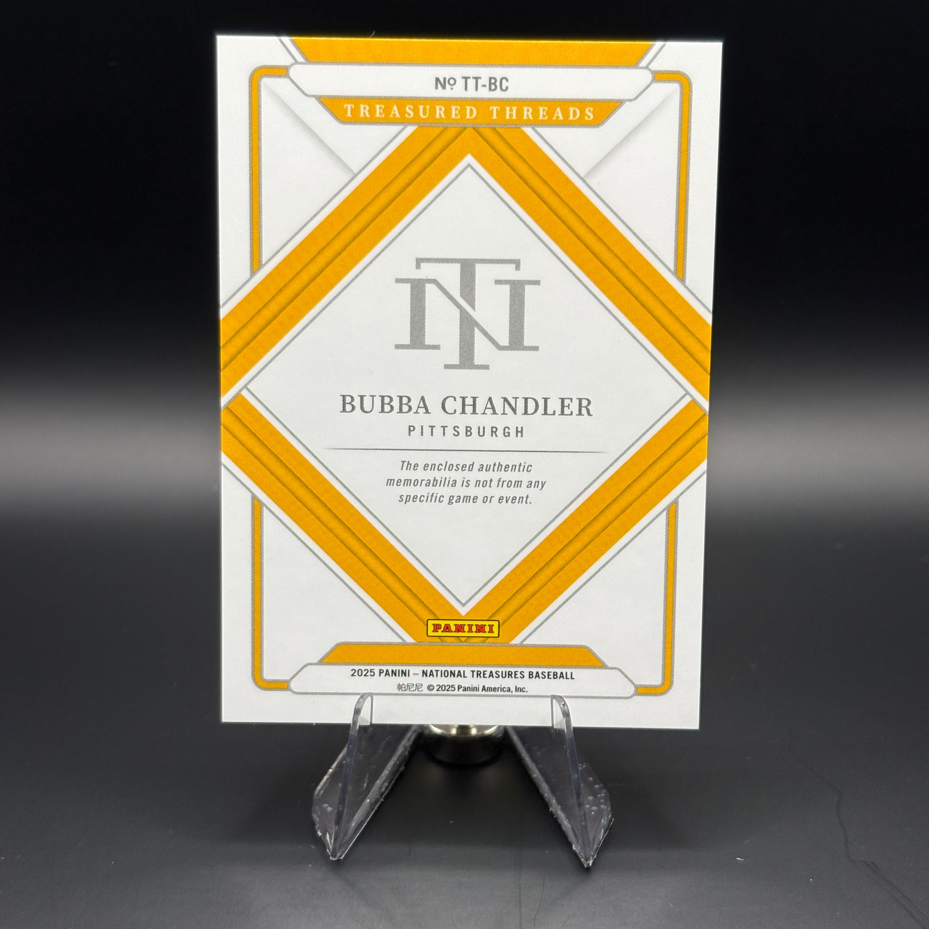 Bubba Chandler (Red 40/75) - 2025 Panini National Treasures Treasured Threads #TT-BC