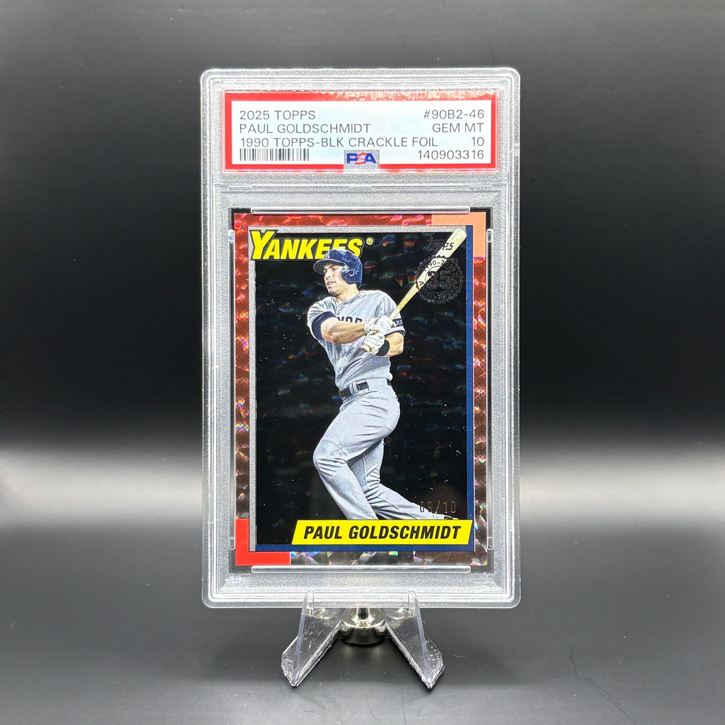 Paul Goldschmidt (Black Crackle Foil 9/10) - PSA 10 - 2025 Topps 1990 #90B2-46