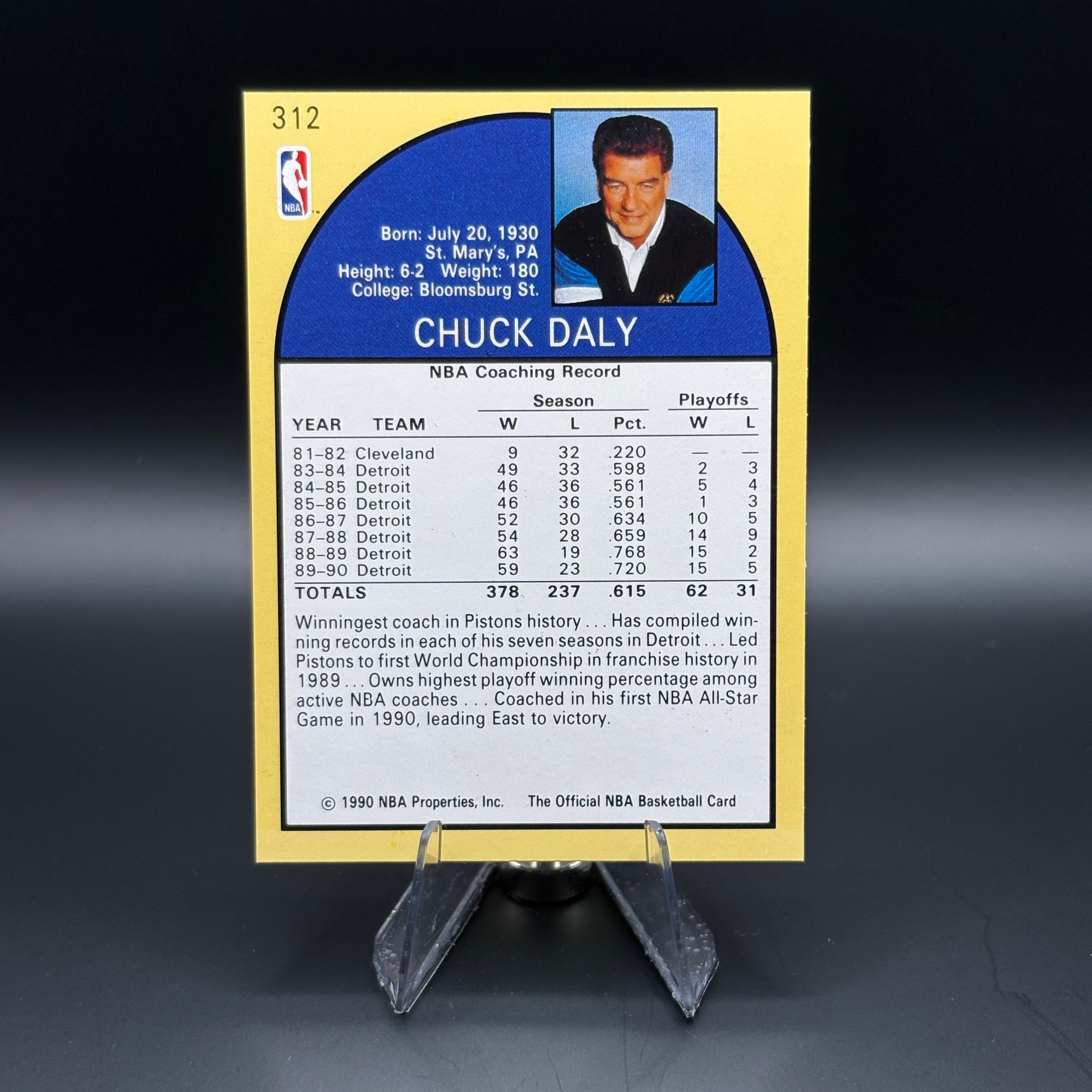 Chuck Daly (Miscut Duo Set) - 1990 Hoops #312