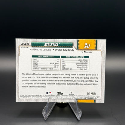 Athletics (Canvas 1/50) - 2026 Topps #304