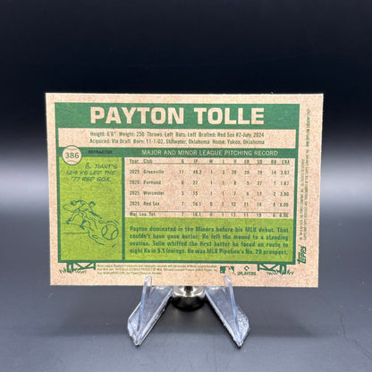 Payton Tolle (Refractor Chrome) - 2026 Topps Heritage #386