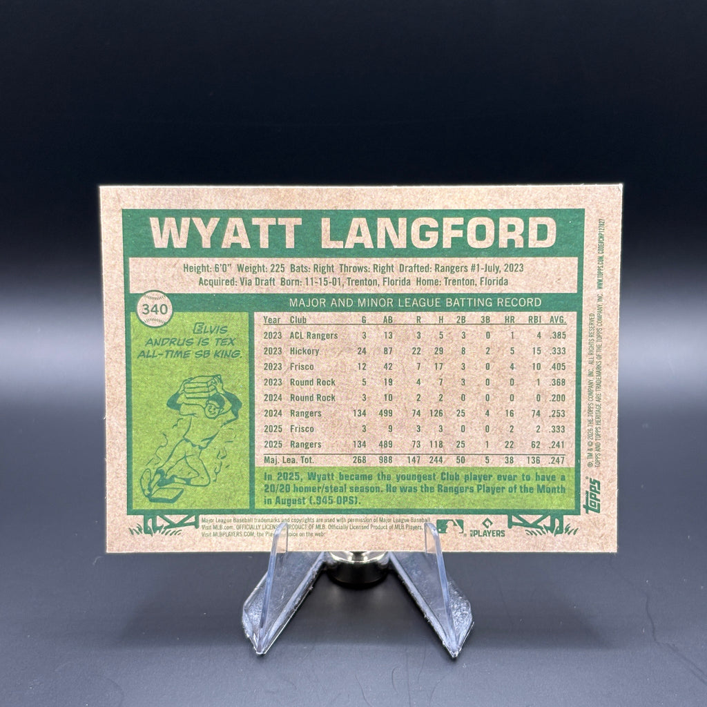 Wyatt Langford (Green Bordered Chrome 62/99) - 2026 Topps Heritage #340