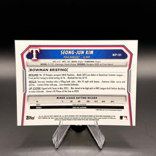 Seong-Jun Kim (1st Bowman Red Mojo 1/5) - 2026 Bowman #BCP-151