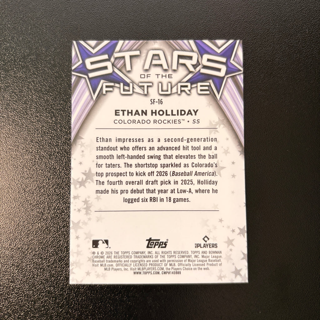 Ethan Holliday (Stars of the Future) - 2026 Bowman Chrome #SF-16