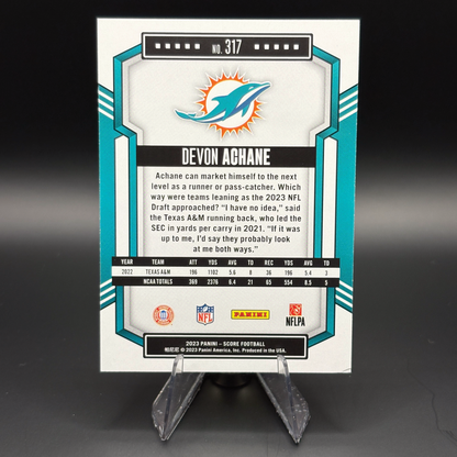 De'Von Achane - 2023 Panini Score #317