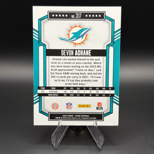 De'Von Achane - 2023 Panini Score #317