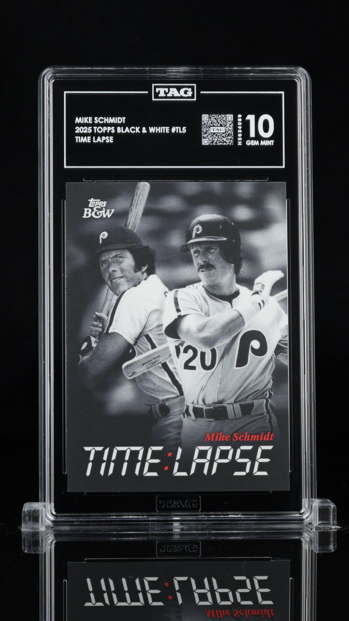 Mike Schmidt (Time Lapse) - TAG 10 - 2025 Topps Black & White #TL5