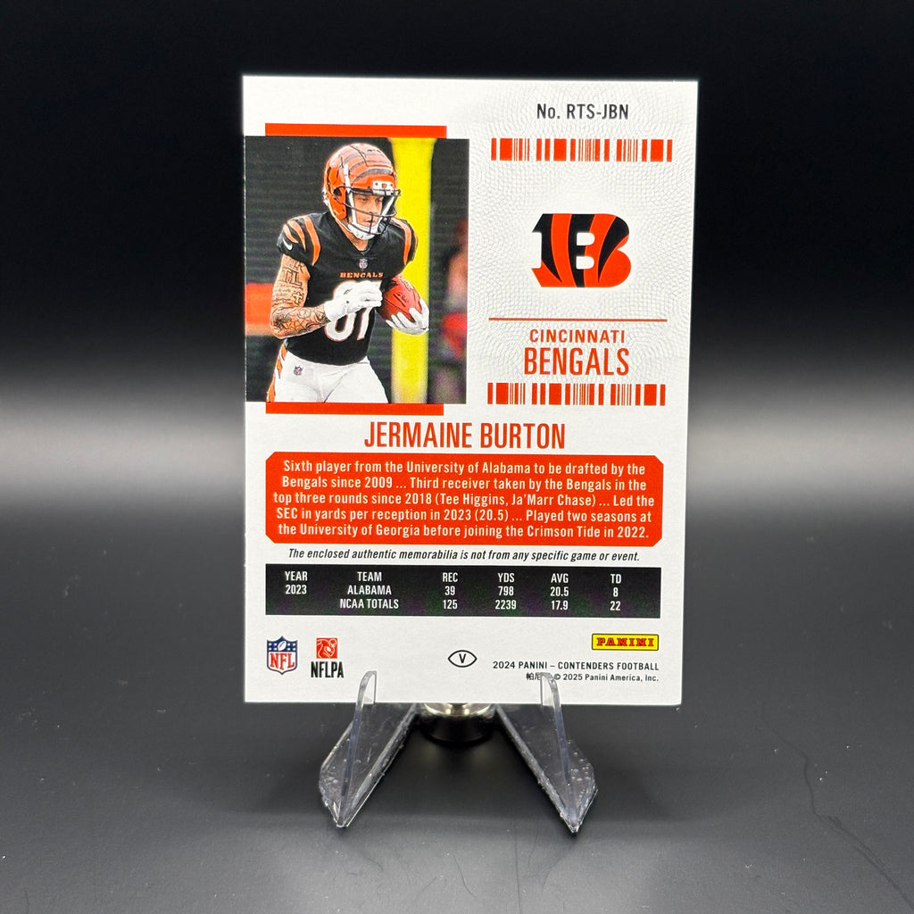Jermaine Burton - 2025 Panini Contenders Rookie Ticket Swatch #RTS-JBN