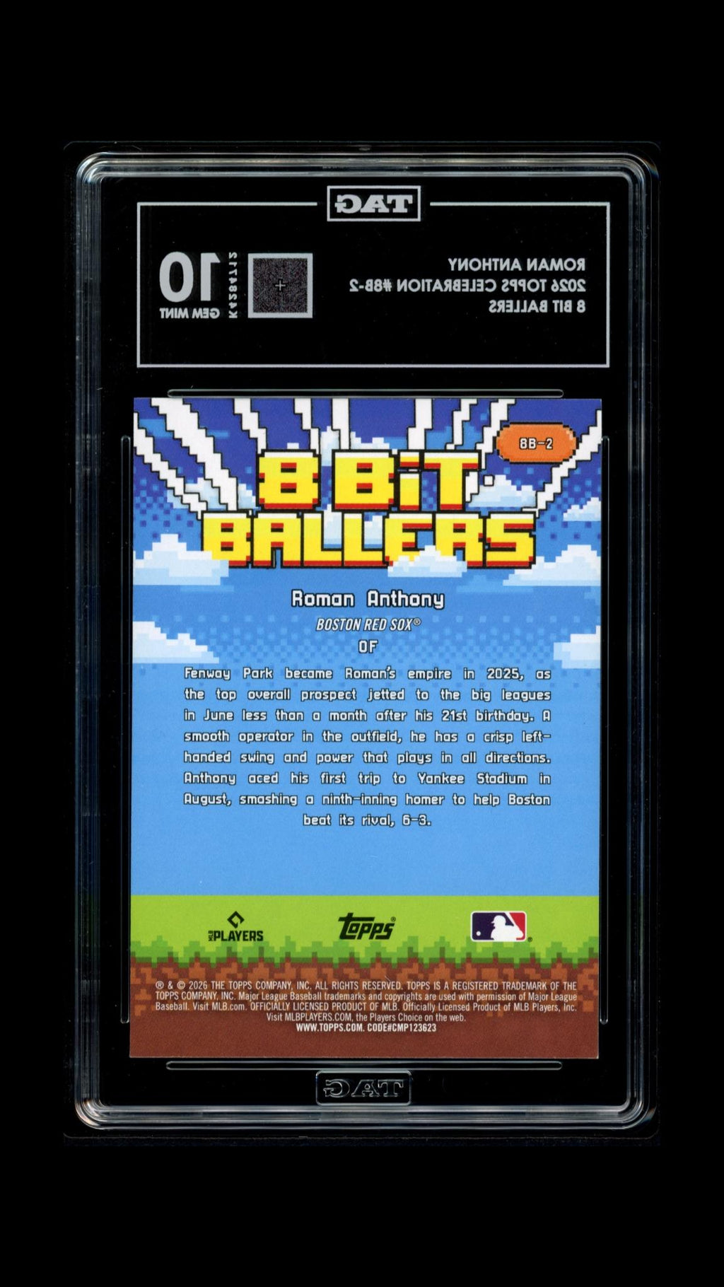 Roman Anthony (RC) - TAG 10 - 2026 Topps Celebration 8-Bit Ballers #8B-2