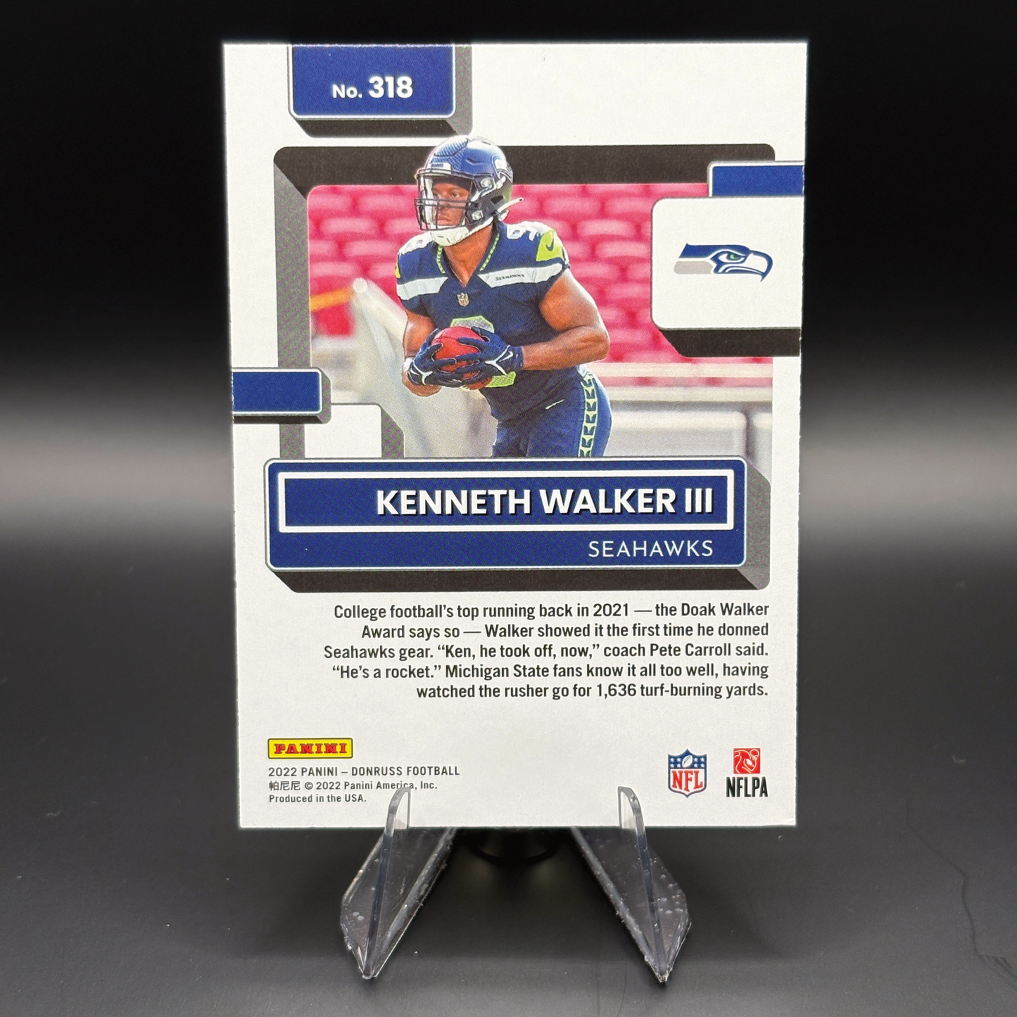 Kenneth Walker III (Press Proof Blue) - 2022 Panini Donruss #318