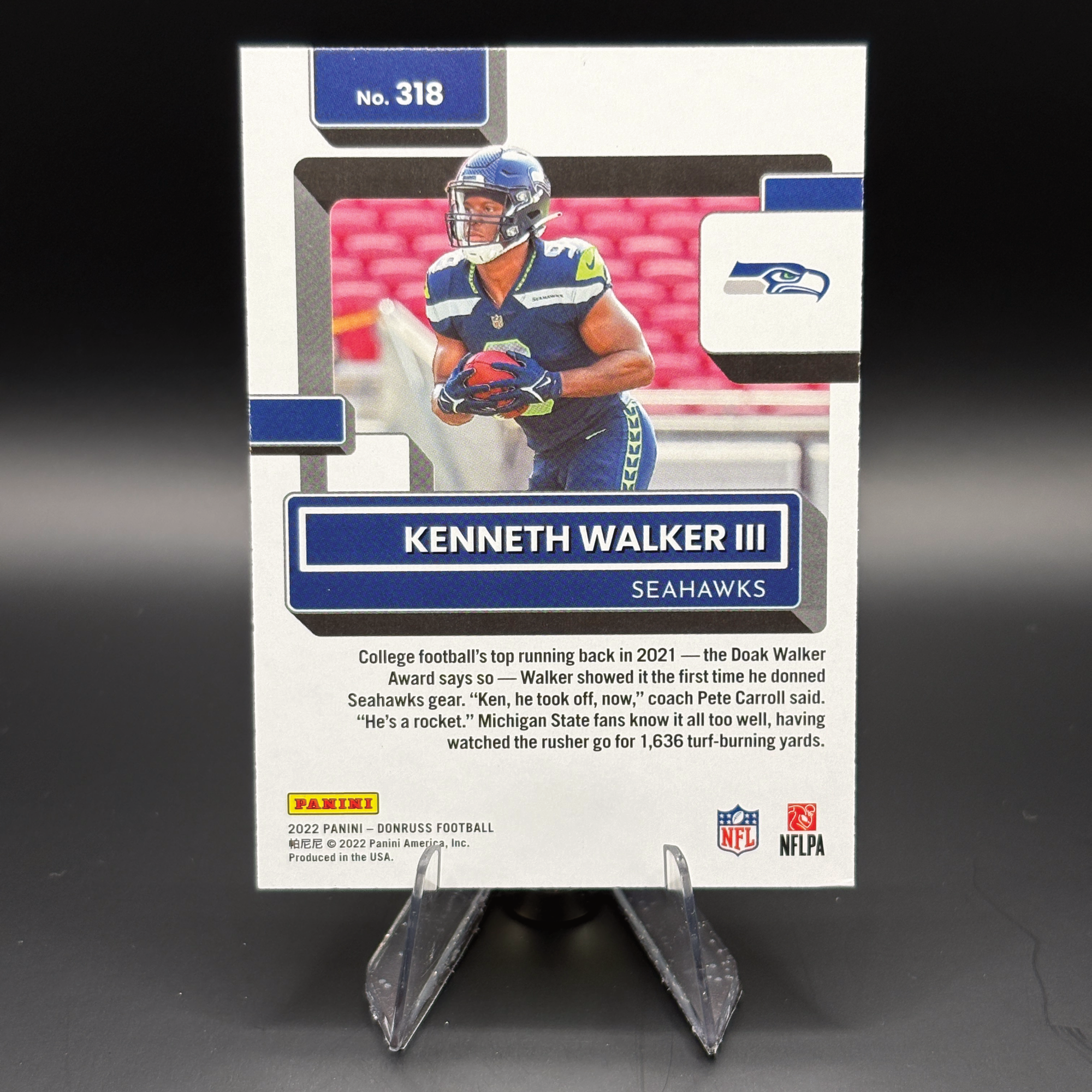 Kenneth Walker III (Press Proof Blue) - 2022 Panini Donruss #318