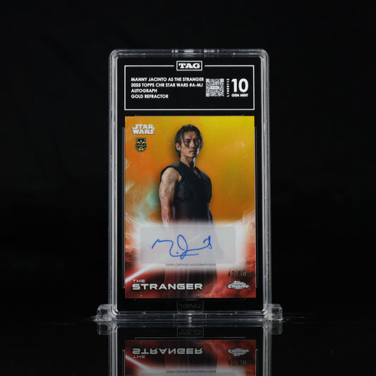 Manny Jacinto as The Stranger (Gold 43/50) - TAG 10 - 2025 Topps Chrome Star Wars Autographs #A-MJ