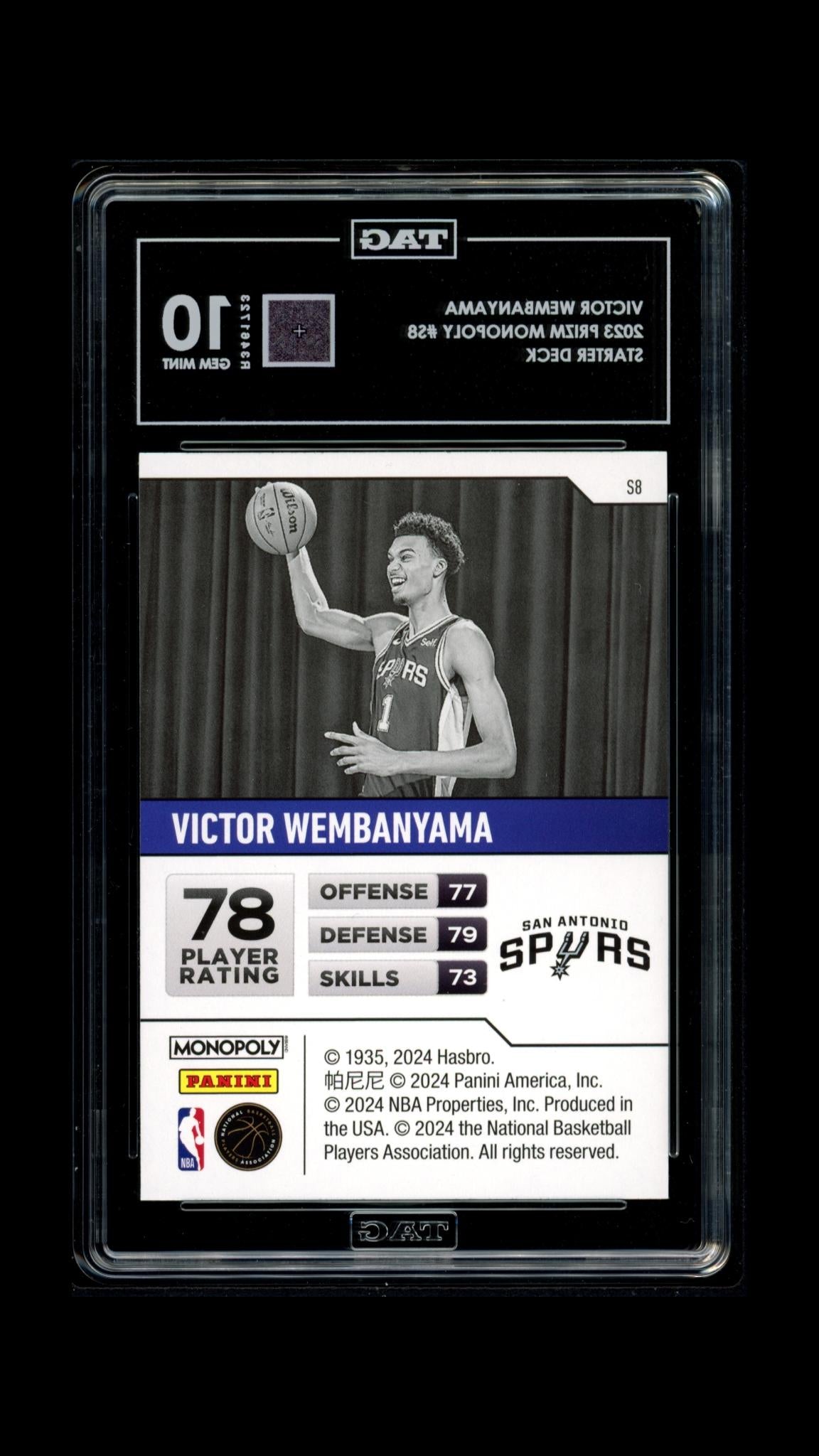Victor Wembanyama (RC) - TAG 10 - 2023 Panini Prizm Monopoly Starter Deck #S8