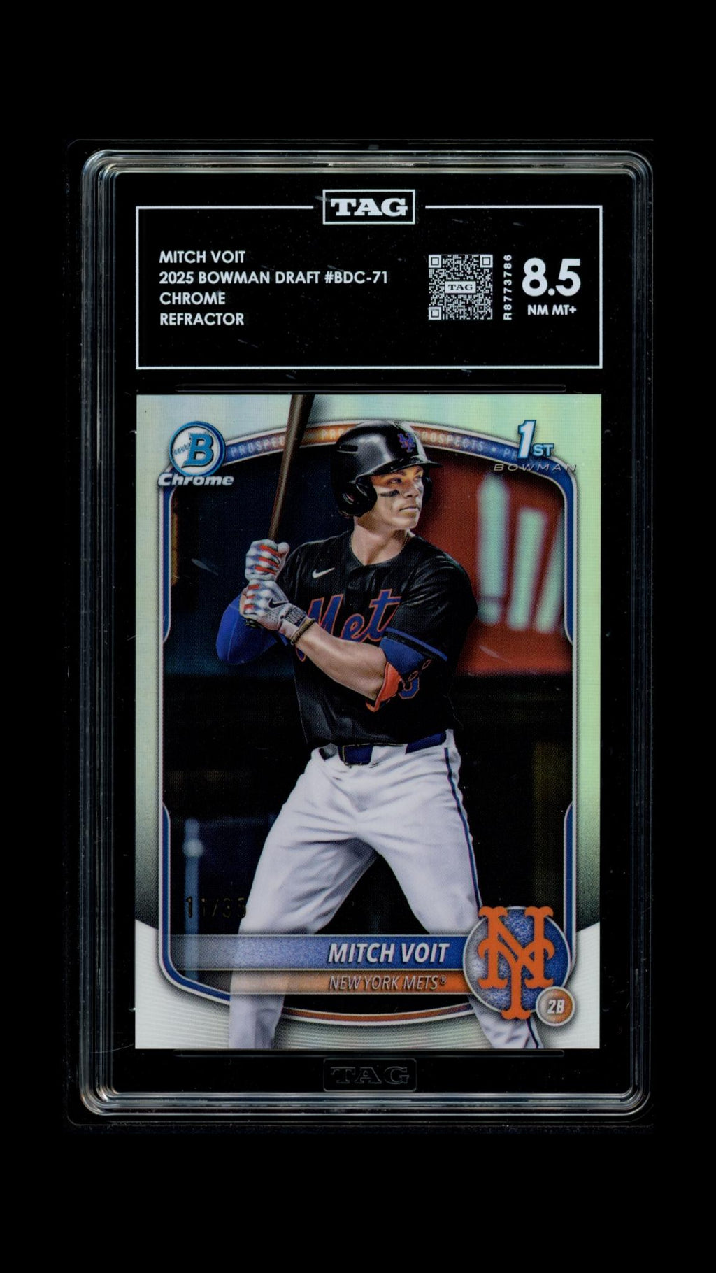 Mitch Voit (Error Refractor 11/35) - TAG 8.5 - 2025 Bowman Draft Chrome #BDC-71