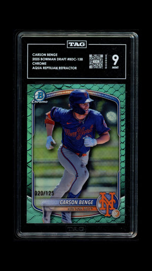 Carson Benge (Aqua Reptilian Refractor) - TAG 9 - 2026 Bowman Draft #BDC-138