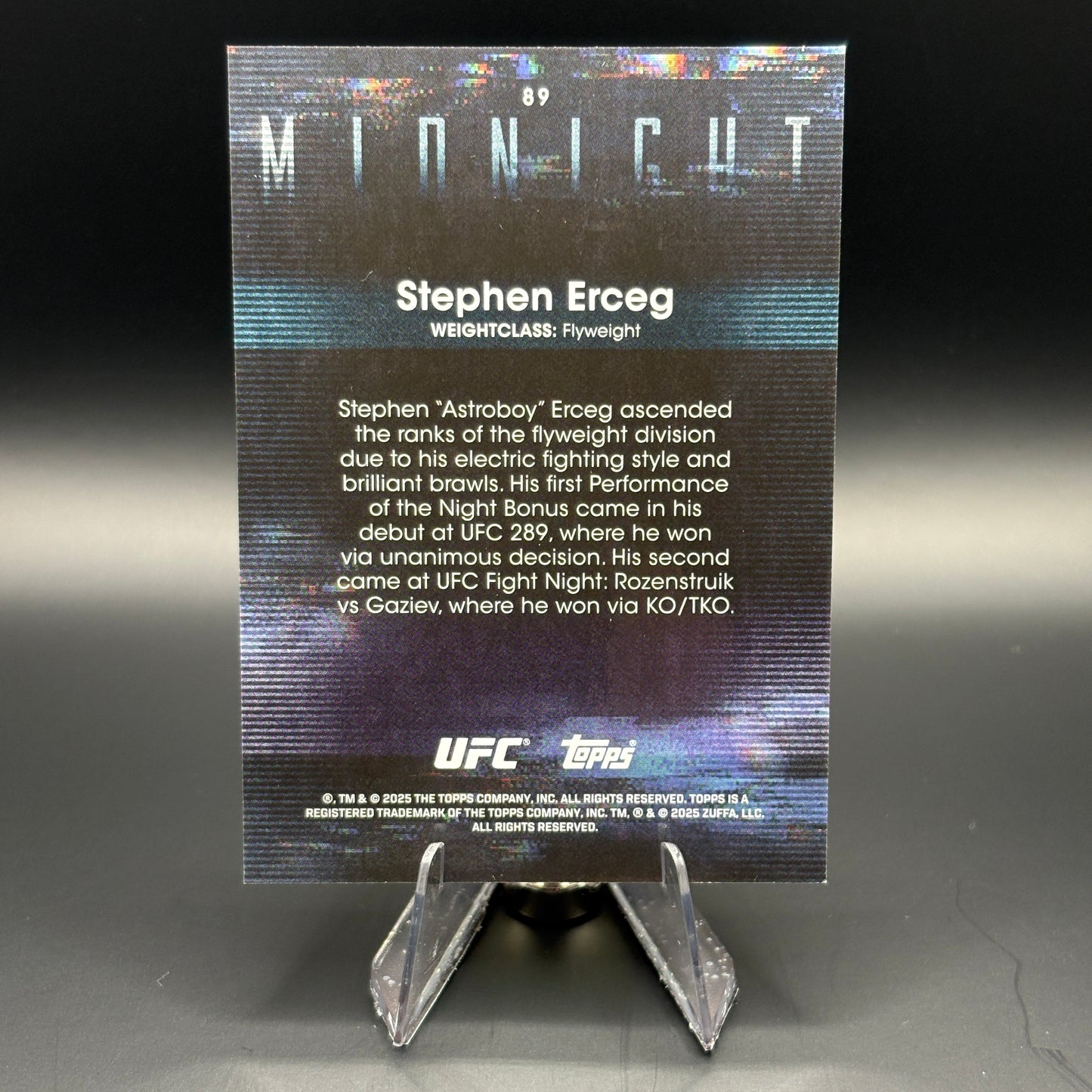 Stephen Erceg - 2025 Topps Midnight UFC #89