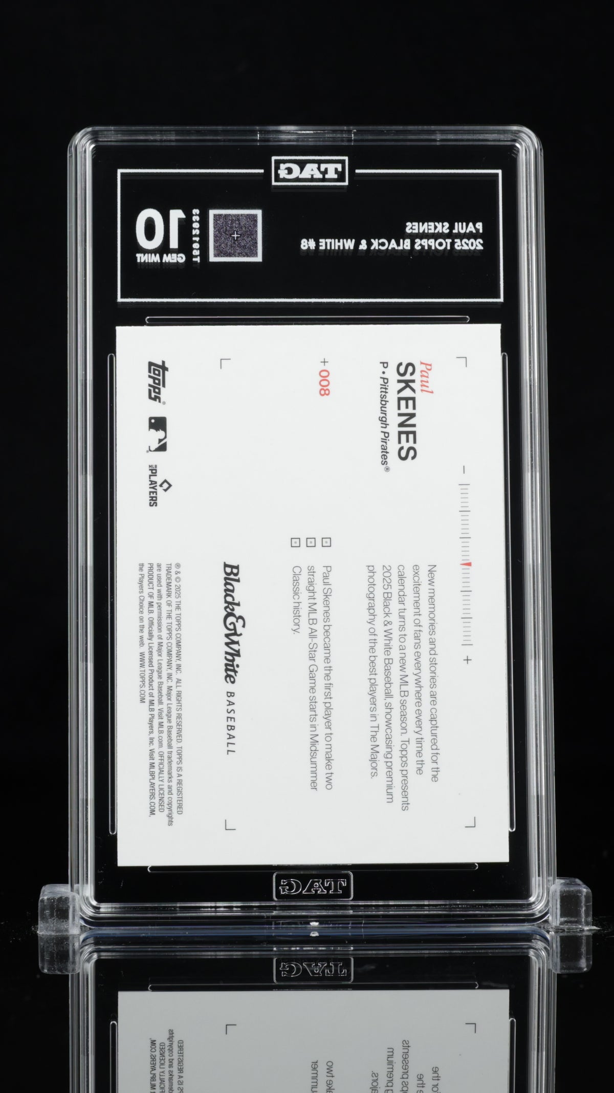 Paul Skenes - TAG 10 - 2025 Topps Black & White #8