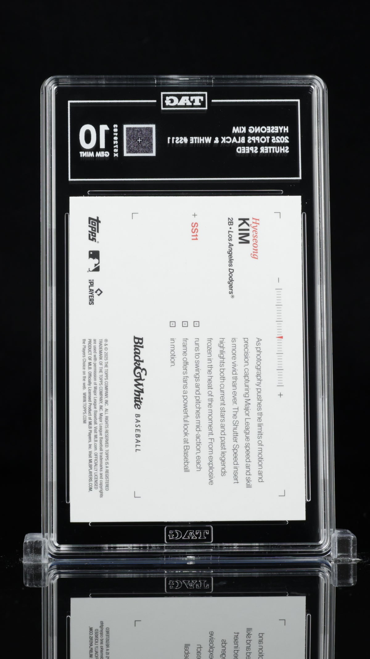 Hyeseong Kim (Shutter Speed RC) - TAG 10 - 2025 Topps Black & White #SS11