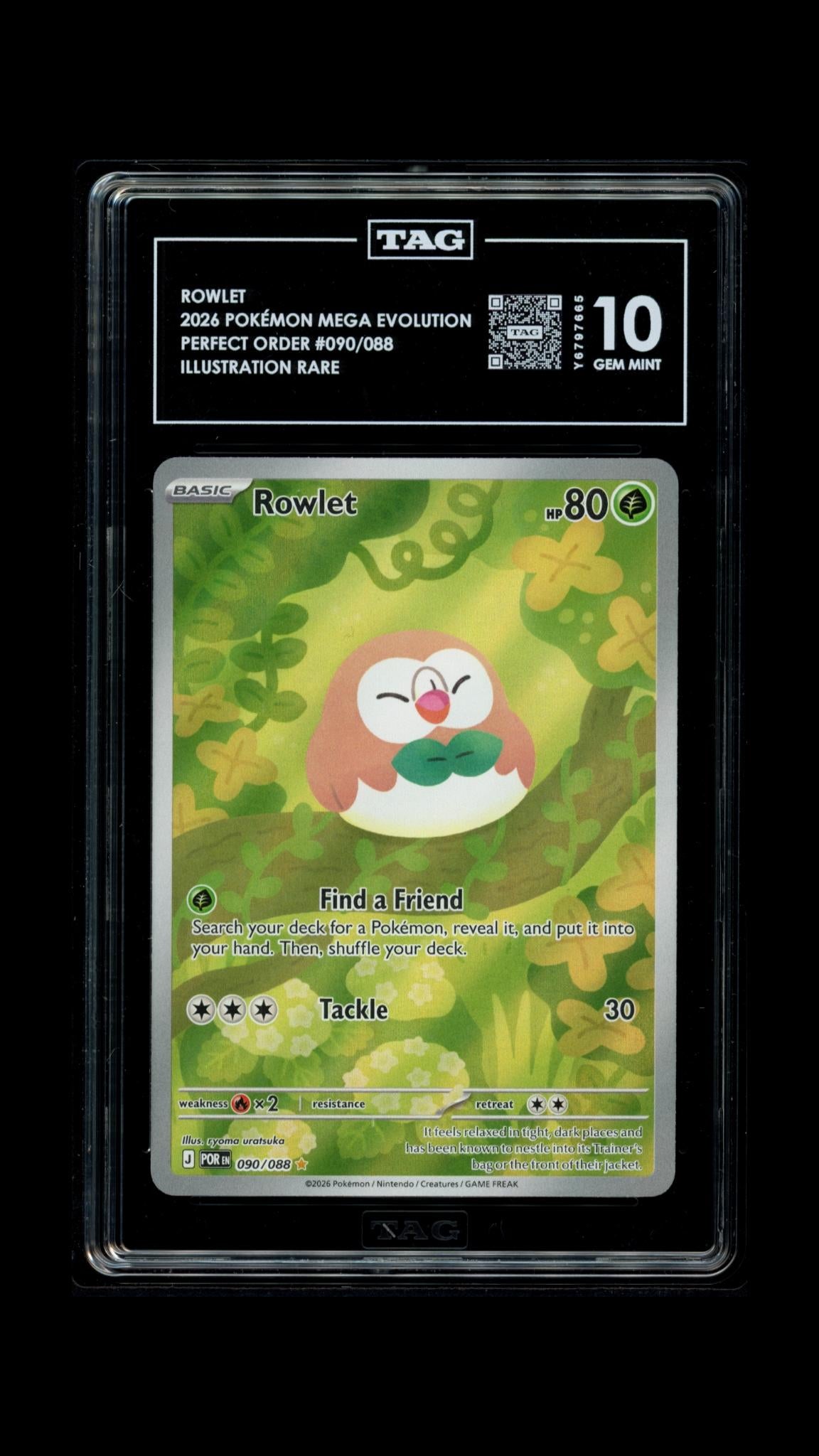 Rowlet (Illustration Rare) - TAG 10 - Pokémon Perfect Order #090/088