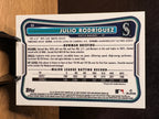 Julio Rodríguez (Aqua Lava Refractor /199) - 2026 Bowman Chrome Base Set #35 Baseball trading card, back