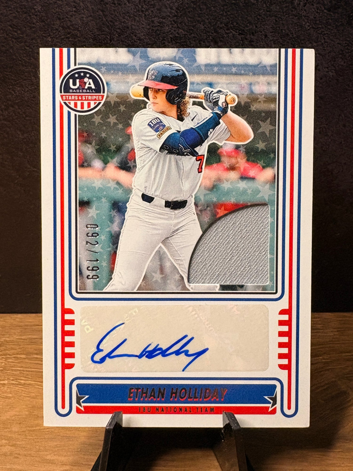 Ethan Holliday (Autograph /199) - 2025 Panini USA Baseball #NTS-EH Baseball trading card, front and back