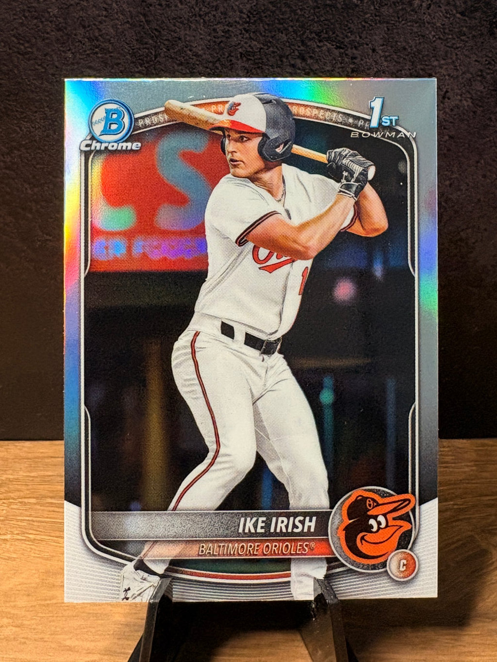Ike Irish (Refractor) - 2025 Bowman Chrome Bowman Draft #BDC-16 Baseball trading card, front and back