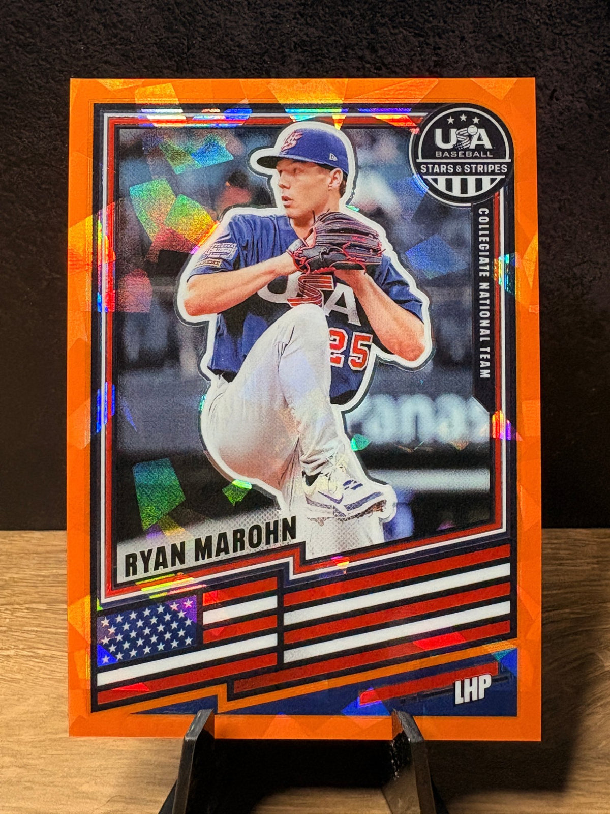 Ryan Marohn (Orange Ice /199) - 2026 Panini USA Baseball Stars & Stripes #182 Baseball trading card, front and back