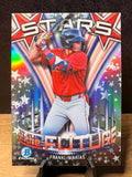 Franklin Arias (Base) - 2026 Bowman Chrome Stars of the Future #SF-19 Baseball trading card, front and back