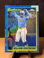 William Contreras (Mojo Refractor) - 2025 Topps 1990 Topps Chrome 35th #T90C-125 Baseball trading card, front and back