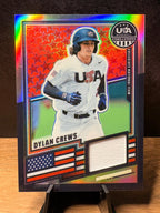Dylan Crews (Silver Prizm) - 2026 Panini USA Baseball Stars & Stripes #USA-DC Baseball trading card, front and back