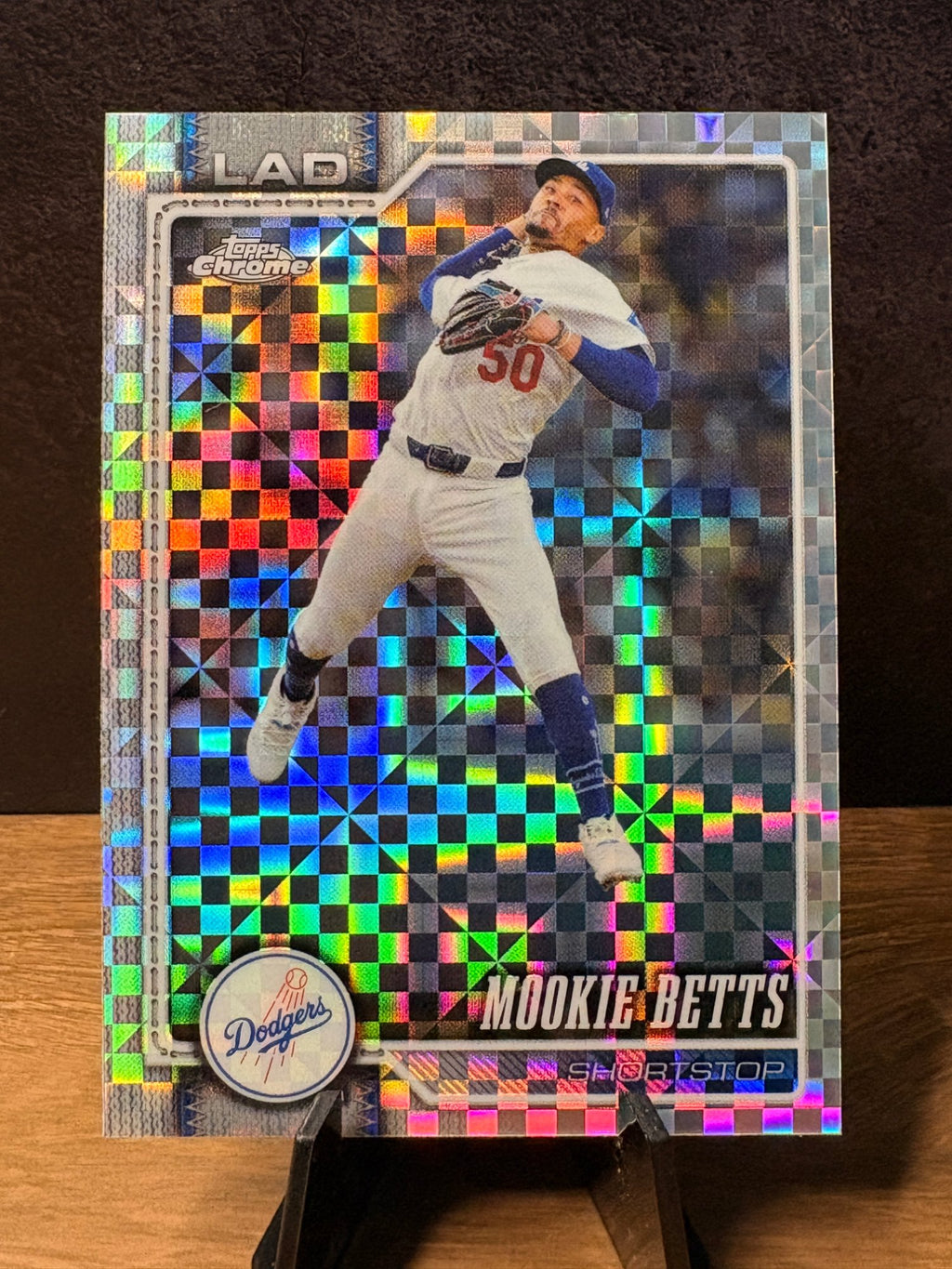 Mookie Betts (X-Fractor) - 2026 Topps Chrome #268 Baseball trading card, front and back