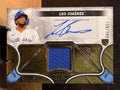 Leo Jiménez (RC /199) - 2025 Topps Tier One Autographed Tier One Relics #AT1R-LJ Baseball trading card, front and back