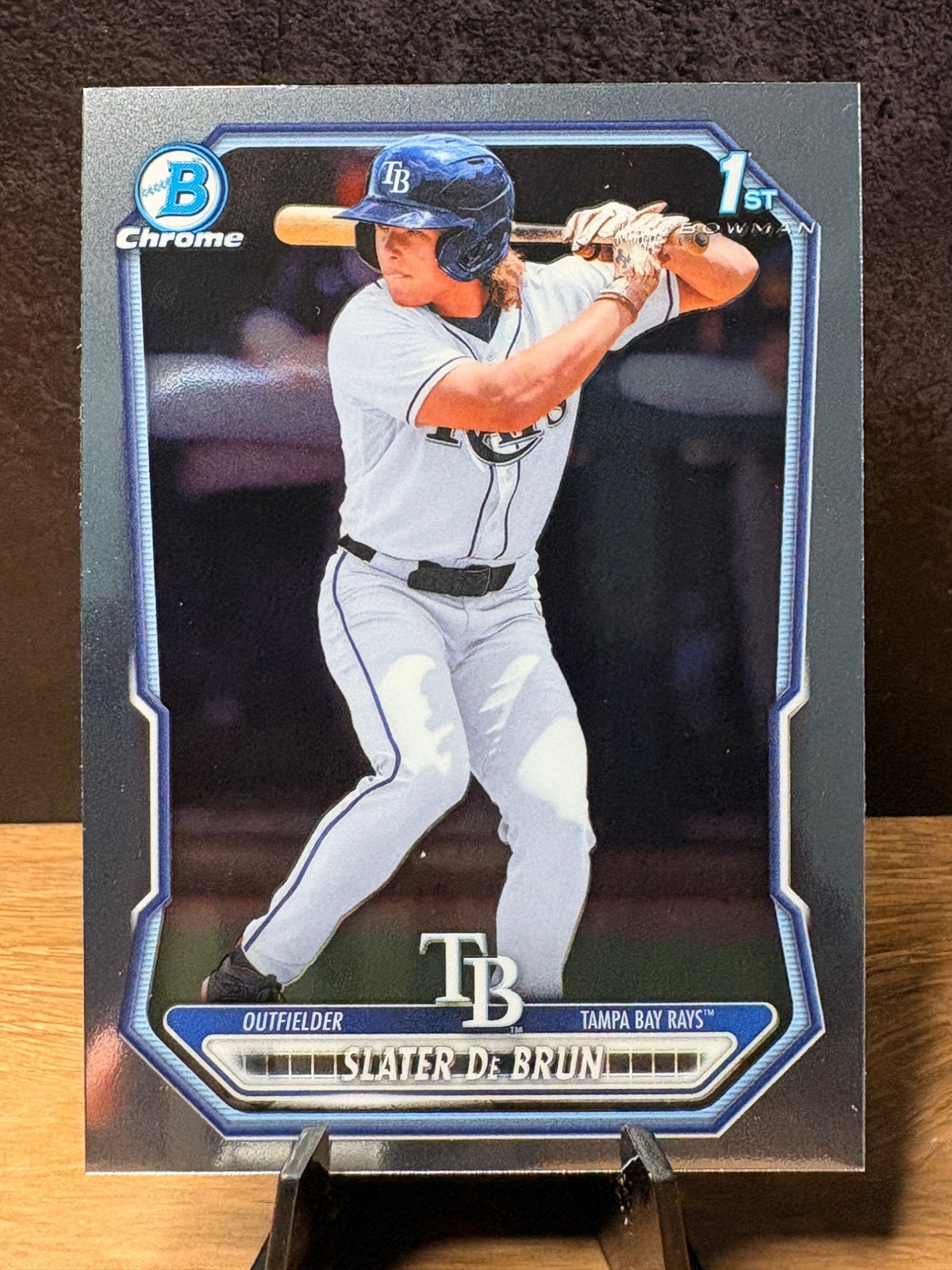 Slater de Brun (Base) - 2026 Bowman Chrome Chrome Prospects #BCP-151 Baseball trading card, front and back