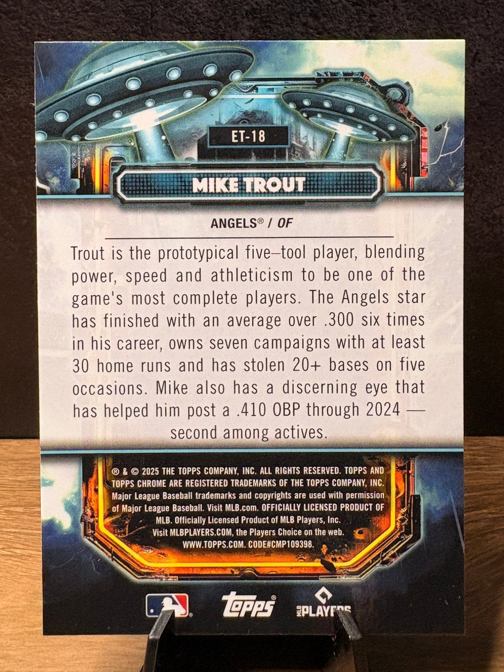 Mike Trout (Refractor) - 2025 Topps Chrome Extraterrestrial Talent #ET-18 Baseball trading card, back