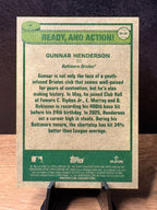 Gunnar Henderson (Base) - 2026 Topps Heritage Ready, And Action! #RA-GH Baseball trading card, back