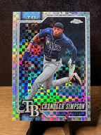 Chandler Simpson (X-Fractor) - 2026 Topps Chrome #162 Baseball trading card, front and back