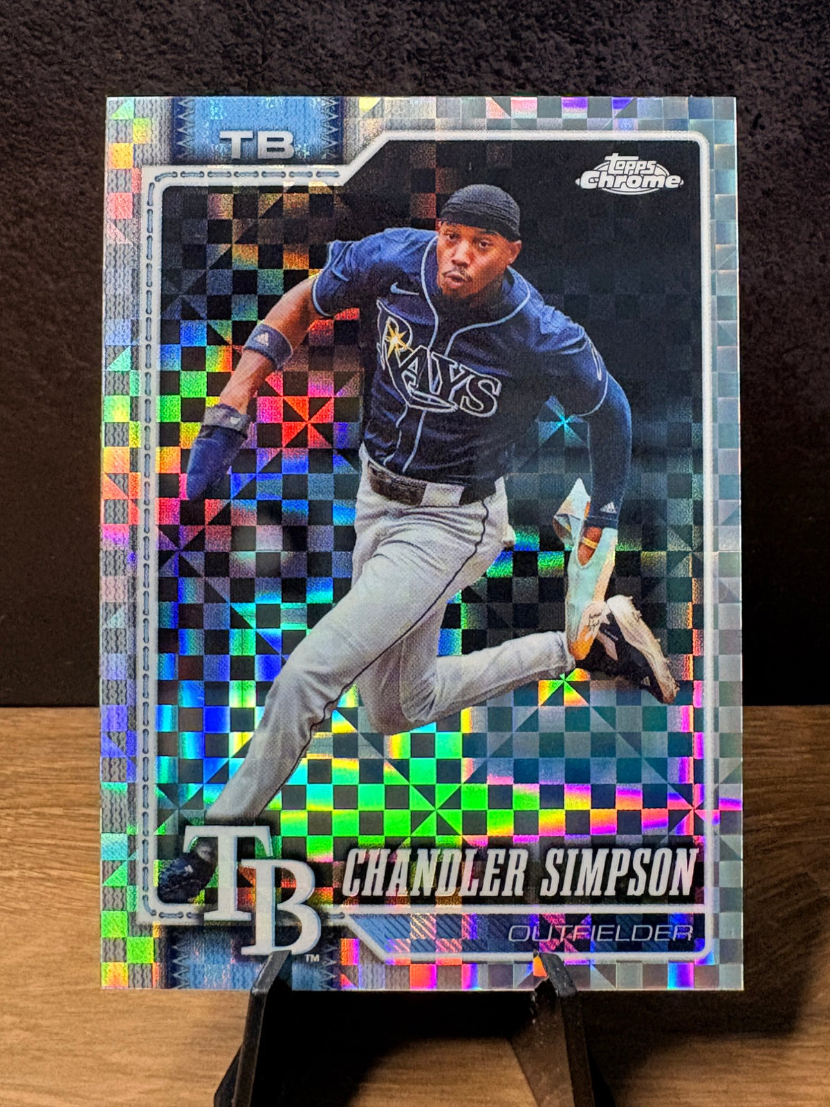 Chandler Simpson (X-Fractor) - 2026 Topps Chrome #162 Baseball trading card, front and back