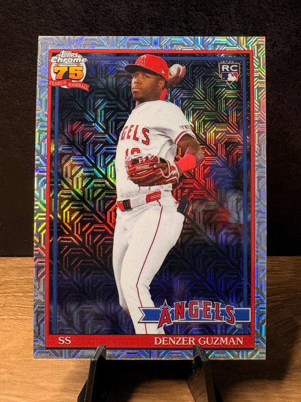 Denzer Guzman (RC Mojo Refractor) - 2026 Topps 1991 Topps Chrome #91T2-4 Baseball trading card, front and back