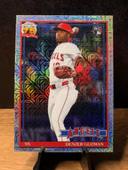 Denzer Guzman (RC Mojo Refractor) - 2026 Topps 1991 Topps Chrome #91T2-4 Baseball trading card, front and back