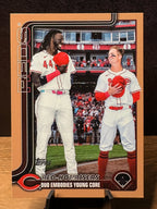 Elly De La Cruz / Matt McLain (Gold /2025) - 2025 Topps Update Series - #US331 Baseball trading card, front and back