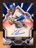 Leo Jiménez (RC Blue /99) - 2025 Topps Tier One Break Out Autographs #BOA-LJ Baseball trading card, front and back