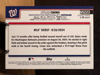 Dylan Crews (RC Topps Logo Foil) - 2025 Topps Update Series Rookie Debut #US223 Baseball trading card, back
