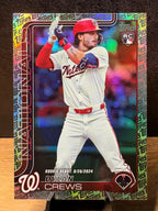 Dylan Crews (RC Topps Logo Foil) - 2025 Topps Update Series Rookie Debut #US223 Baseball trading card, front and back